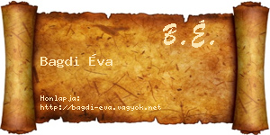 Bagdi Éva névjegykártya